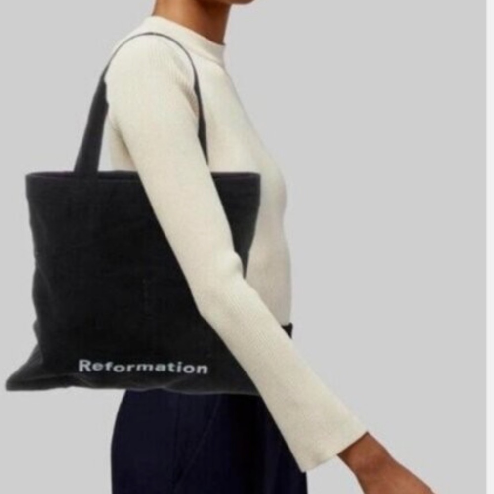 Reformation Charcoal Black Tote Bag